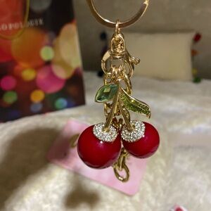 Cute🍒Cherry 🍒 Keychain with Rhinestones
